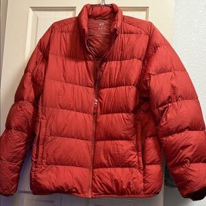 Uniqlo Orange Puffer Jacket  Ultra Light Down Jacket (3D Cut Wide Quilt)